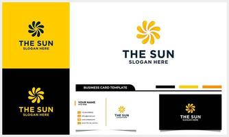 abstract swirl sun logo concept met sjabloon voor visitekaartjes vector