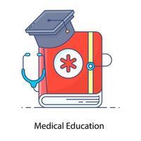 icoon van medisch onderwijs in plat overzichtsontwerp vector