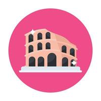 italiaans beroemd oriëntatiepunt in rome, colosseum flat icon vector