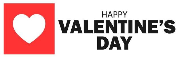happy Valentijnsdag groet banner met wit hart vector