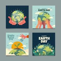 set van Earth Day sociale media vector