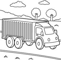 vrachtwagen kleurplaat voor kinderen vector