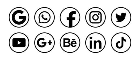 populaire sociale media icon set vector