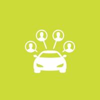 autodeelservice vector icoon, auto en passagiers