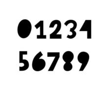 hand getekende vector nummers lettertype abstracte doodle vectorillustratie