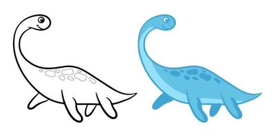 dinosaurus. zwart-wit vectorillustratie om in te kleuren. educatief spel voor kinderen. vector, platte cartoonstijl. vector