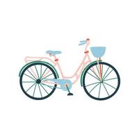 schattige retro fiets geïsoleerd op een witte achtergrond. vectorillustratie. vector