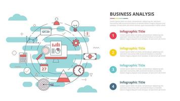 bedrijfsanalyseconcept voor infographic sjabloonbanner met vierpuntslijstinformatie vector