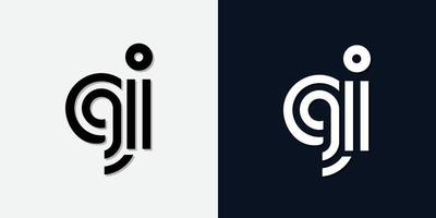 moderne abstracte eerste letter gi-logo. vector