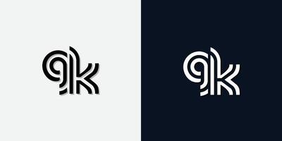 moderne abstracte beginletter gk-logo. vector