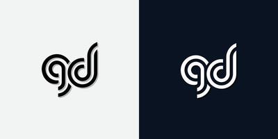 moderne abstracte beginletter gd-logo. vector