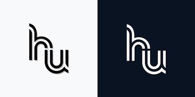 moderne abstracte eerste letter hu-logo. vector