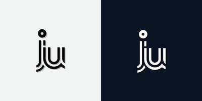 moderne abstracte eerste letter ju-logo. vector