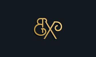 luxe mode eerste letter bx logo. vector