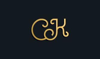 luxe mode eerste letter ck-logo. vector