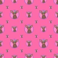 naadloos patroon met een schattige eenhoornhond, op een roze achtergrond. voor inpakpapier, verpakking, textiel. vector