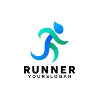 runner logo ontwerp vector
