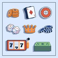 casino virtuele spelactiva voor design casinospellen. activaontwerp voor online casinospel. vector