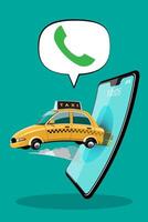 online applicatie voor het bellen van taxiservice per smartphone en locatie voor bestemming instellen vector