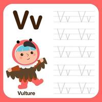 alfabet overtrekboek voor kleuters met voorbeeld en leuke vector
