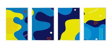 kleur splash covers set achtergrond. geometrische lijnvorm patroon. vector illustratie