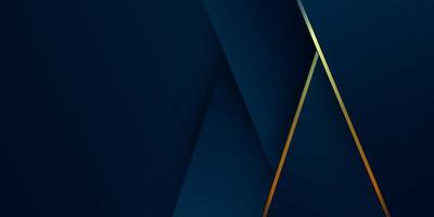 abstract donkerblauw ontwerp geometrische achtergrond decor gouden lijnen met kopie ruimte voor tekst. luxe stijl. vector illustratie
