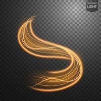 elegante gouden golvende lichtlijn met een transparant patroon, geïsoleerd en gemakkelijk te bewerken. vector illustratie