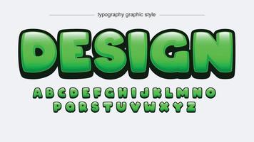 afgeronde bel 3d groene cartoon typografie vector