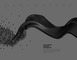 abstracte moderne donkere deeltjesgolfachtergrond met conceptueel element vector