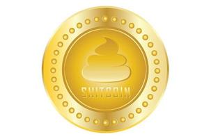 shitcoin met gouden kleur, alternatieve munt. monetair systeemconcept vector