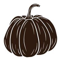 suiker pompoen silhouet. herfst voedsel illustratie. rijpe pompoen schaduw. element voor herfst decoratief ontwerp, halloween-uitnodiging, oogst, sticker, print, logo, menu, recept vector