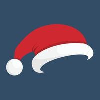 santa beanie hoed platte vector icon