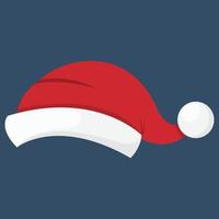 santa beanie hoed platte vector icon