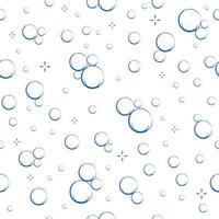 cartoon zeepbellen naadloze patroon. bruisende zuurstofbellen, badschuim, koolzuurhoudende frisdrank of drank. hand getekende vectorillustratie vector