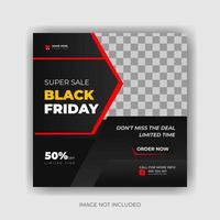 black friday sale social media post-sjabloon voor spandoek. super korting verkoop vierkante flyer-sjabloon. modern en bewerkbaar. vector