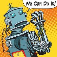 robot we kunnen het doen protesteren tegen toekomstige krachtmachine vector