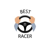 Rijdende autoteken. Beste racer-banner. Duiker ontwerpelement. vector