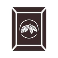 stuk chocolade silhouet. zoete cacaosnack. candy bar schaduw voor logo, sticker, print, recept, menu, pakketontwerp en decoratie vector