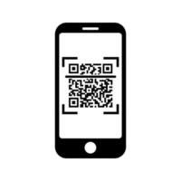 telefoonpictogram telefoonpictogram symbool met qr-code voor app en messenger vector