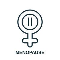 menopauze lijn icoon. symbool van de menopauze. vrouwelijk geslacht lijn icoon met menstruatiepauze. platte pictogramstijl. vectorillustratie. vector