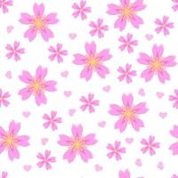 sakura bloemen naadloos patroon. Japanse kersenprint. romantische lente bloemen illustratie in platte cartoon stijl. vector