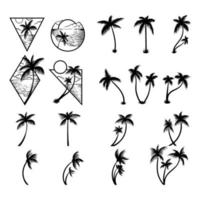 kokospalm silhouet set collectie vector