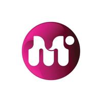 letter m-logo. m brief ontwerp vector met stippen. paarse cirkel. ontwerpsjabloonelement. ontwerp vectorillustratie