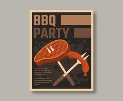 Retro Bbq-poster vector