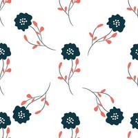 bloemen patroon scandinavische stijl. textuur met bloemen en planten. bloemen sieraad. vector