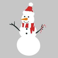grappige sneeuwpop. vectorelement geïsoleerd op een witte achtergrond. vector