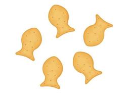 visvormige crackers. vijf crackers. illustratie van voedsel, snacks. gezonde snack. vector