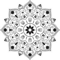 luxe zwart-wit decoratieve mandala vector