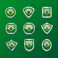 Vlag van Brazilië embleem Clipart Set vector
