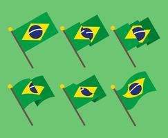 Vlag van Brazilië Clipart Set vector